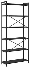 Estante Carvalho preto 80 x 30 x 188 cm Madeira e Aço