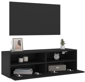 Móvel de parede p/ TV 100x30x30 cm derivados de madeira preto