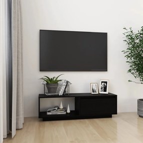 vidaXL Móvel de TV 110x30x33,5 cm madeira de pinho maciça preto