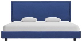 Estrutura de cama sem colchão 150x200 cm tecido azul