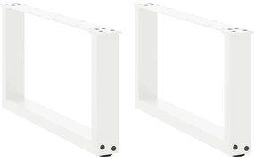 Pés para mesa de centro em formato de U, 2 peças, branco, 70x(30-31) c