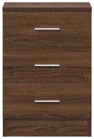 Mesa cabeceira 2pcs 38x35x56cm deriv. madeira carvalho castanho