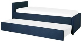 Cama dupla em tecido azul escuro 90 x 200 cm MARMANDE Beliani