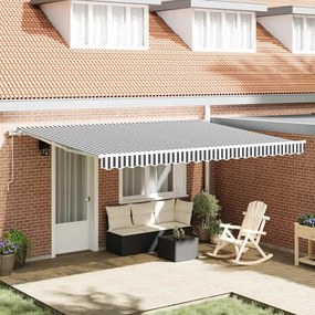 vidaXL Toldo retrátil automático 450x300 cm antracite e branco