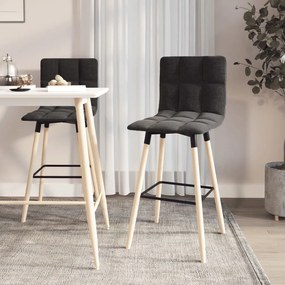 vidaXL Bancos de bar 2 pcs tecido preto