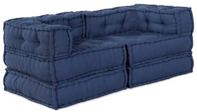 vidaXL Puff Modular 2 peças Tecido Índigo