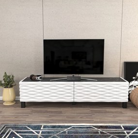 Móvel TV Lerze – Branco e Preto – 149,2x35x38 cm