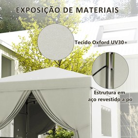 Outsunny Tenda Dobrável 3x3 m Tenda de Jardim com 4 Paredes Laterais 2