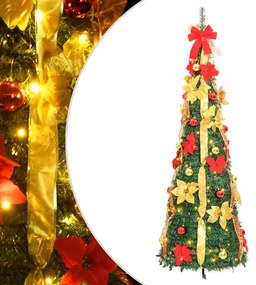 vidaXL Árvore de Natal artificial pop-up c/ 200 luzes LED 210 cm verde