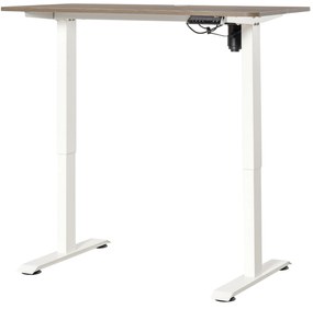 Secretária elétrica de pé Mesa ajustável em altura para escritório com 4 teclas de memória automática inteligente 120x60x72-116 cm moldura branca