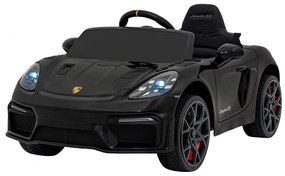 Carro elétrico para Crianças 12V Porsche Spyder RS 718 com Rodas Espuma EVA, assento couro ecológico Carga até 30 kg Pintado Preto