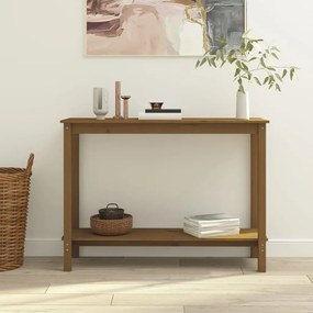 vidaXL Mesa consola 110x40x80 cm madeira de pinho maciça castanho mel