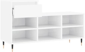 Sapateira 102x36x60 cm derivados de madeira branco brilhante