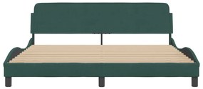 Estrutura de cama sem colchão 180x200 cm veludo verde-escuro
