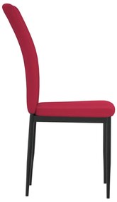 Cadeiras de jantar 2 pcs veludo vermelho tinto