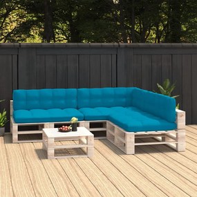 vidaXL Almofadões para sofás de paletes 7 pcs azul