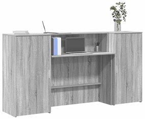 vidaXL Balcão recepção 200x50x103,5 cm madeira cinzento sonoma