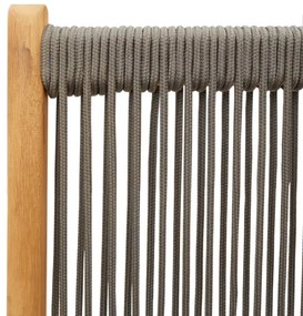 7 pcs conj. jantar p/ jardim polipropileno/madeira maciça cinza