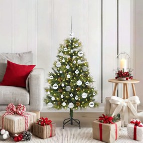 vidaXL Árvore de Natal Artificial Articulada com Cones Verde 150 cm