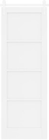 Porta Deslizante vidaXL com Conjunto de Hardware Branco 73.5x211 cm Ma