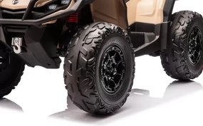 Moto eletrica para crianças 1 a 5 anos,  2 lugares 12V CAN-AM Outlander rodas Borracha Caqui