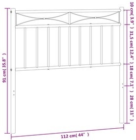 Cabeceira de cama 107 cm metal branco