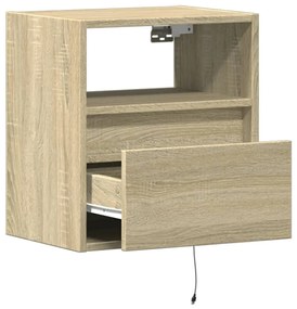 Móvel de parede p/ TV c/ luzes LED 41x31x45 cm carvalho sonoma