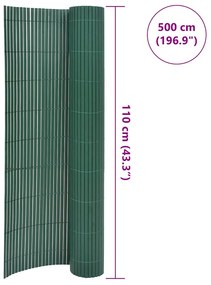 Cerca de jardim dupla face 110x500 cm verde
