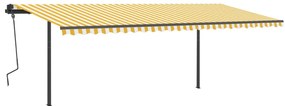 Toldo automático LED e sensor de vento 6x3 m amarelo e branco