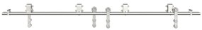 Kit ferragens p/ porta deslizante 200cm aço inoxidável prateado