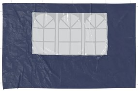 Parede lateral com janela p/ tenda de festas 2 pcs PE azul