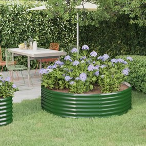 vidaXL Canteiro elevado jardim 140x140x36 cm aço galvanizado verde