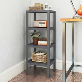 Estante de plástico cozinha com 4 níveis 38 x 32,5 x 99 cm, estante organizadora estreita e multifuncional, montagem sem ferramentas, para casa de ban