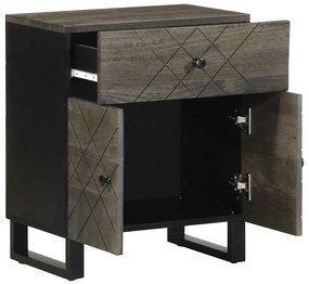 Mesa de cabeceira 50x33x60 cm madeira de mangueira maciça preto