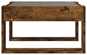 Mesa de centro luzes LED Infinity 50x53x30 cm carvalho fumado