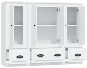 Aparadores altos 3 pcs derivados de madeira branco