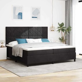 vidaXL Cama Box com colchão com cabeceira Preto 200 x 200 cm tecido