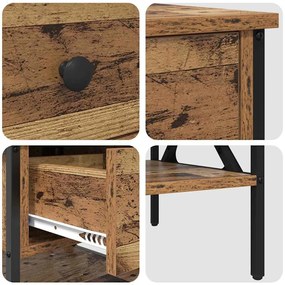 Mesa de Cabeceira Madeira Velha 40x42x45 cm Madeira Engenharia