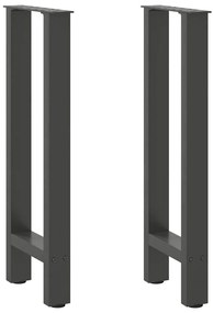 vidaXL Pés de mesa de console antracite 2 peças 38x(72-73) cm aço