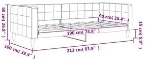 Sofá-cama 90x190 cm veludo preto