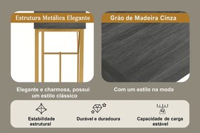 Consola de Entrada com Gaveta – Matosinhos – 120x38x76 cm – Cinzento e