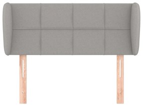 Cabeceira de cama c/ abas tecido 93x23x78/88 cm cinzento-claro