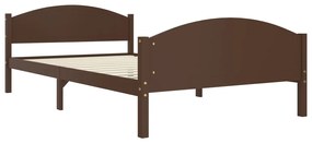 Estrutura de cama 120x200 cm pinho maciço castanho-escuro