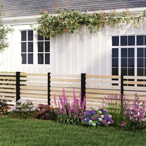 Conjunto de 3 Painéis de Vedação de Jardim, 98 x 107 cm, Instalação sem Escavação, Natural