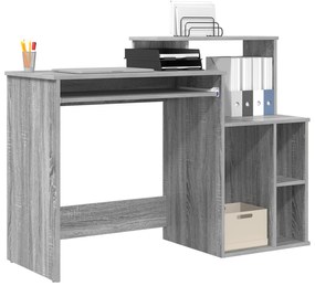 Mesa com Armazenamento Cinza Sonoma 120,5x44x88,5 cm Madeira Estrutura