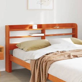 vidaXL Cabeceira com prateleiras 160 cm pinho maciço castanho-mel