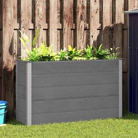 vidaXL Canteiro elevado para jardim WPC 150x50x91 cm cinzento