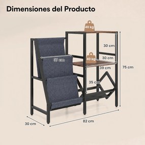 Estante para discos de Vinil, 82 x 30 x 75 cm, Capacidade para Mais de 400 Discos, Castanho