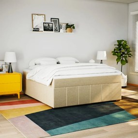 Cama com molas/colchão 180x200 cm tecido cor creme