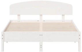 Cama sem colchão 120x200 cm madeira de pinho maciça branco